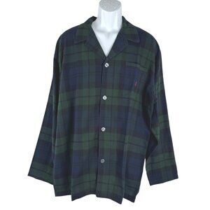 Polo Ralph Lauren Flannel Pajama Top Mens Large Black Watch Plaid NWT TP-3842